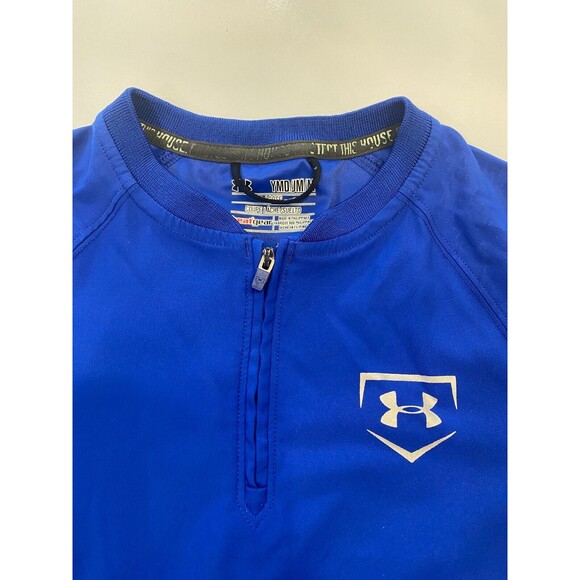 Under Armour Youth Medium Blue Athletic Baseball Warm Up Shirt - Picture 3 of 7